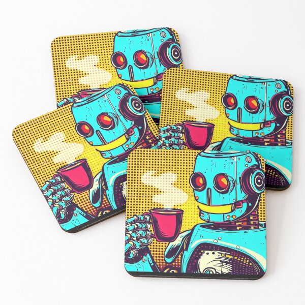 Item preview, Coffee Love by Robot in Space Artificial Intelligence Pop Art Style designed and sold by ShirtzTonight.