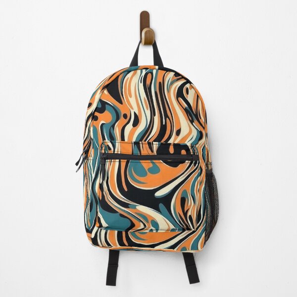 Item preview, Abstract teal, orange,black and white paint pattern designed and sold by Pedro Wolff.