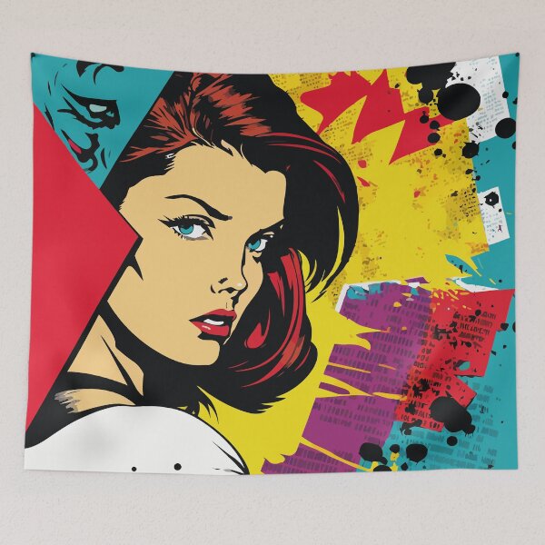 Item preview, Blue eyed woman , pop art comic designed and sold by juancbp60.