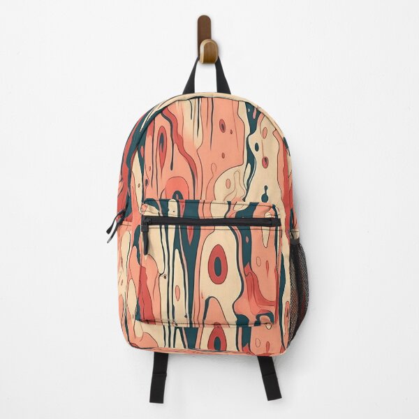 Item preview, Abstract blue, white and salmon paint pattern designed and sold by Pedro Wolff.