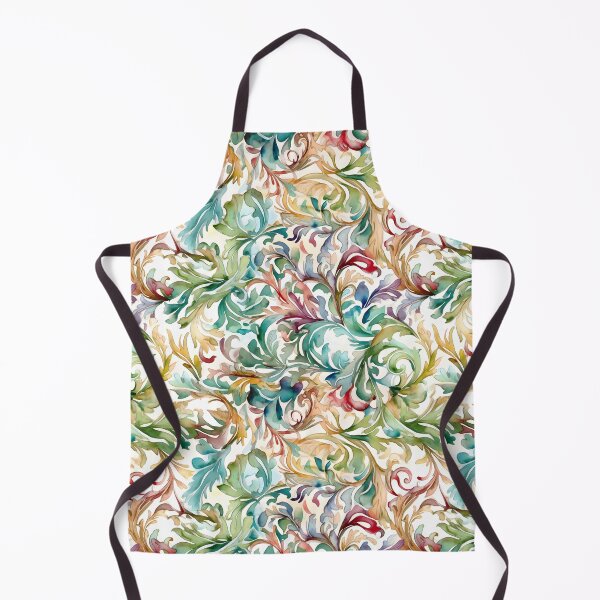 Item preview, Jacquard Damask Spring Colors Vine Pattern in Pastel Rainbow,Watercolors designed and sold by ClairesPatterns.