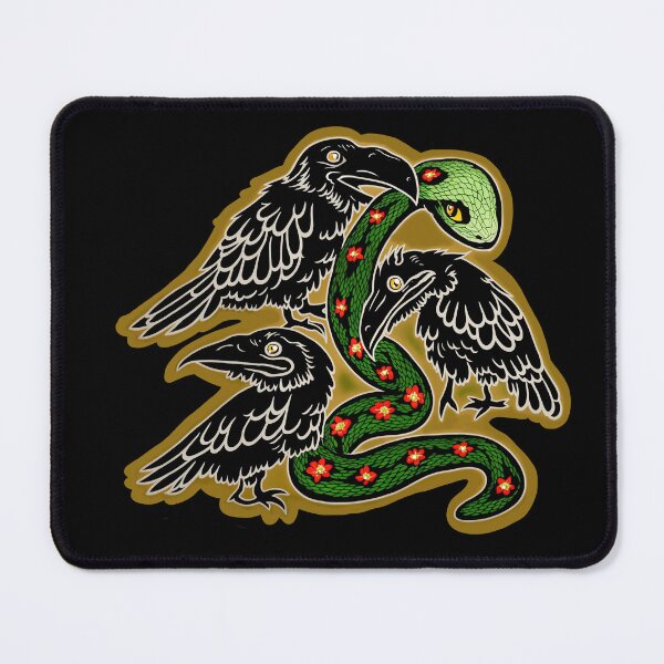 Item preview, Three Ravens Eating a Snake designed and sold by WhatWhatDesigns.