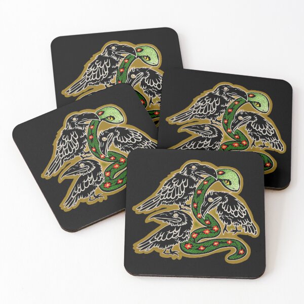 Item preview, Three Ravens Eating a Snake designed and sold by WhatWhatDesigns.