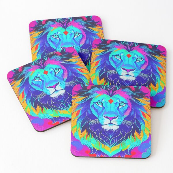 Item preview, Lion Head Art Multicolor Psychedelic Neon. designed and sold by Giulivo Store Graphic.
