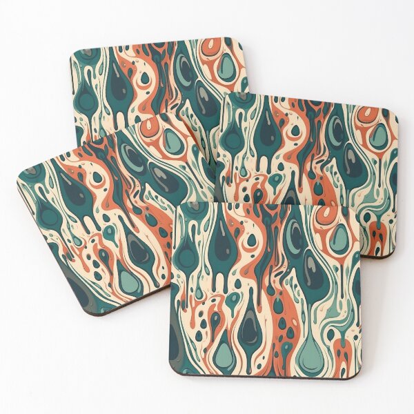 Item preview, Abstract teal and orange paint pattern designed and sold by Pedro Wolff.