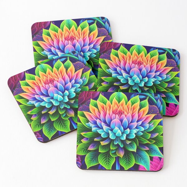 Item preview, Flor psicodélica de colores brillantes designed and sold by Dani Rene.