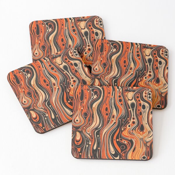 Item preview, Abstract orange and black paint pattern designed and sold by Pedro Wolff.