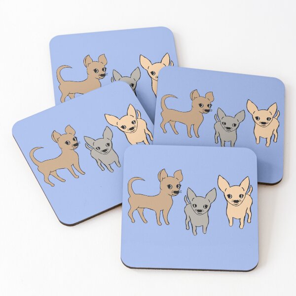 Artikelvorschau, Chihuahua Chihuahuas - glattes Fell Chihuahuas Druck - blau entworfen und verkauft von LittleBettyMakes.