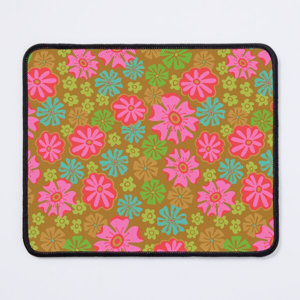 Item preview, LUSH Tropical Big Bloom Floral in Bright Flower Pink Green Blue Red Brown - UnBlink Studio by Jackie Tahara designed and sold by Jackie Tahara of UnBlink Studio.