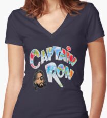 Captain Ron Women's Fitted V-Neck T-Shirt