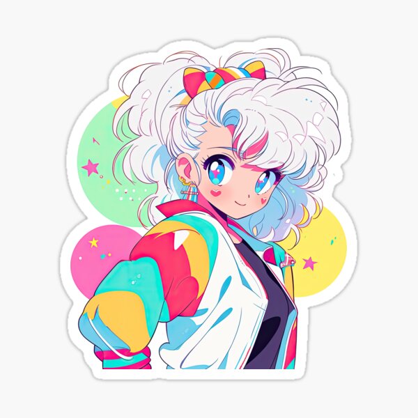 Colorful Chibi Anime From the 80s | Sticker