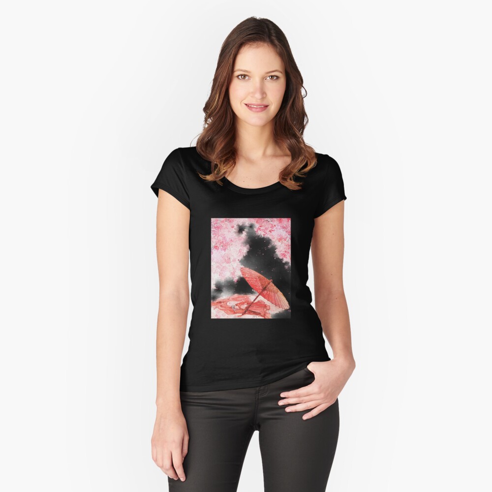 Vista previa del artículo con la obra «Camiseta entallada de cuello ancho», diseñado y vendido por URBANSPORT.