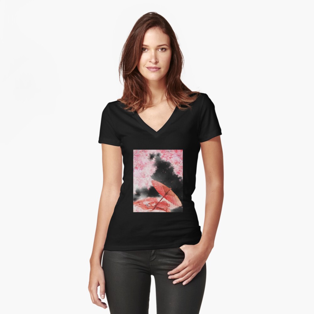 Vista previa del artículo con la obra «Camiseta entallada de cuello en V», diseñado y vendido por URBANSPORT.
