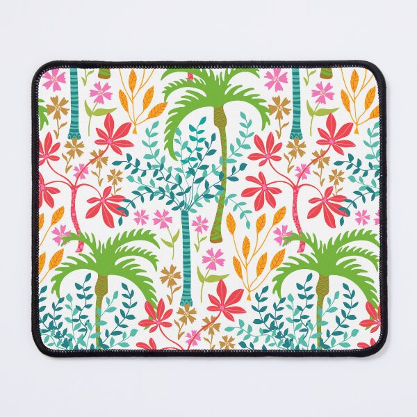Item preview, TROPICALIA Tropical Floral Botanical with Palm Trees Flowers Plants Leaves in Bright Pink Green Blue Orange Yellow Red Brown on Pure White - UnBlink Studio by Jackie Tahara designed and sold by Jackie Tahara of UnBlink Studio.