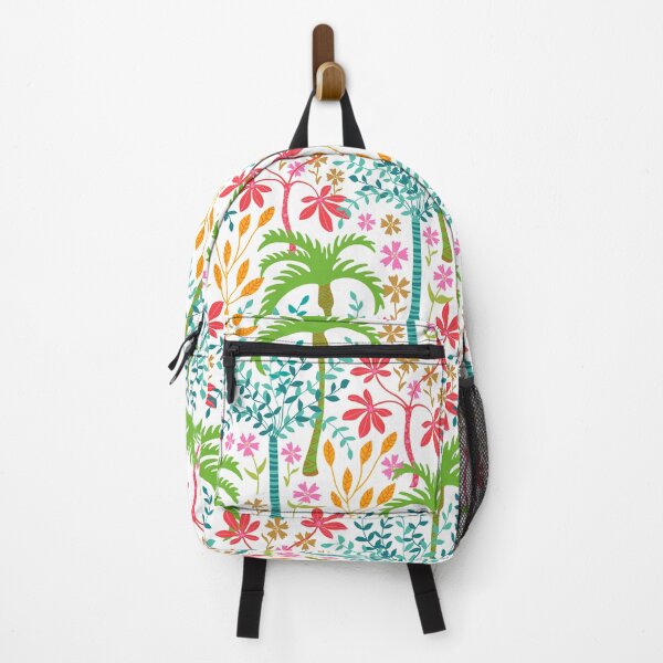 Item preview, TROPICALIA Tropical Floral Botanical with Palm Trees Flowers Plants Leaves in Bright Pink Green Blue Orange Yellow Red Brown on Pure White - UnBlink Studio by Jackie Tahara designed and sold by Jackie Tahara of UnBlink Studio.