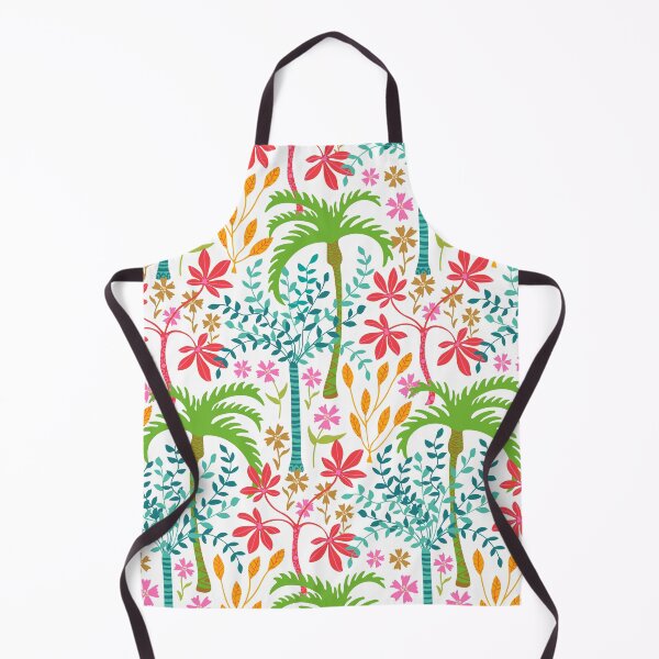 Item preview, TROPICALIA Tropical Floral Botanical with Palm Trees Flowers Plants Leaves in Bright Pink Green Blue Orange Yellow Red Brown on Pure White - UnBlink Studio by Jackie Tahara designed and sold by Jackie Tahara of UnBlink Studio.