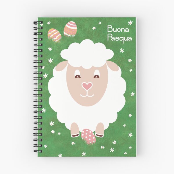 Item preview, Sheep and easter eggs with Italian wishes designed and sold by Sprankel.