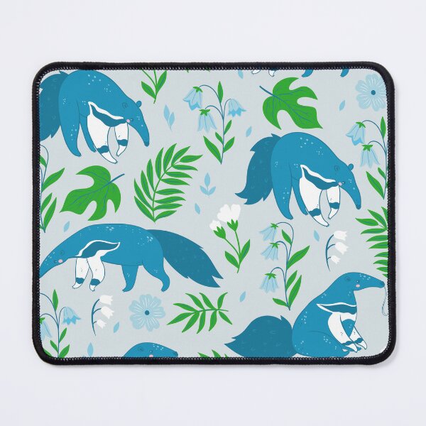 Item preview, cute anteater blue floral designed and sold by Gossip Rag.