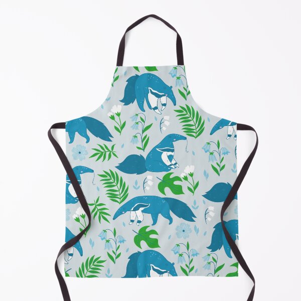 Item preview, cute anteater blue floral designed and sold by Gossip Rag.