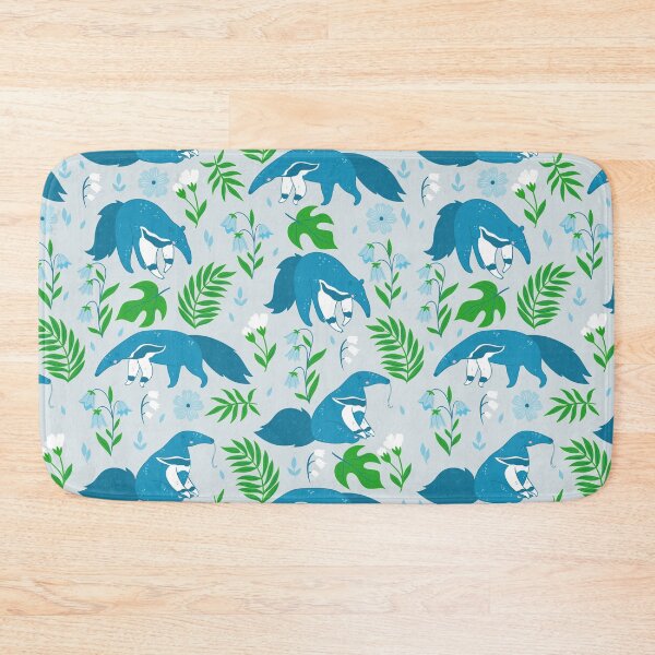 Item preview, cute anteater blue floral  designed and sold by Gossip Rag.