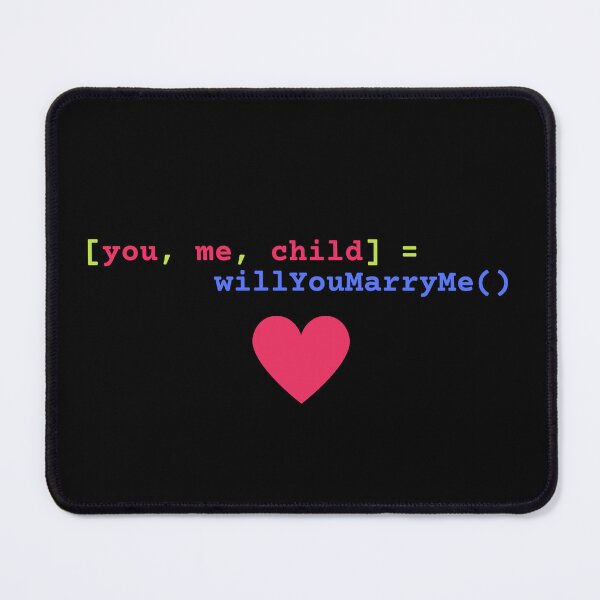 Item preview, Will you marry me with heart - Valentine's Day marriage proposal for Javascript or Python developer designed and sold by mliotard.