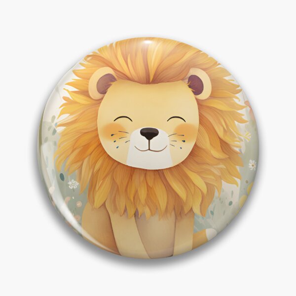 Item preview, Happy Lion In Pastel and Watercolors for Soothing Nursery Decor designed and sold by NorthGraph.