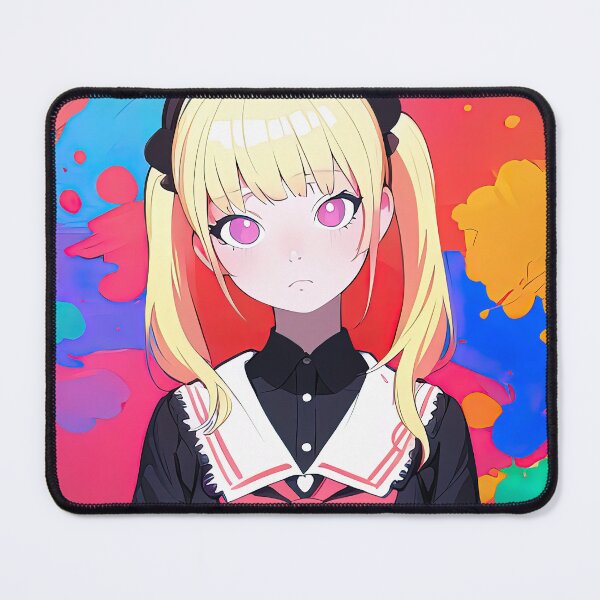 Item preview, School girl with pink eyes abstract vibrant anime designed and sold by RK - Shop.
