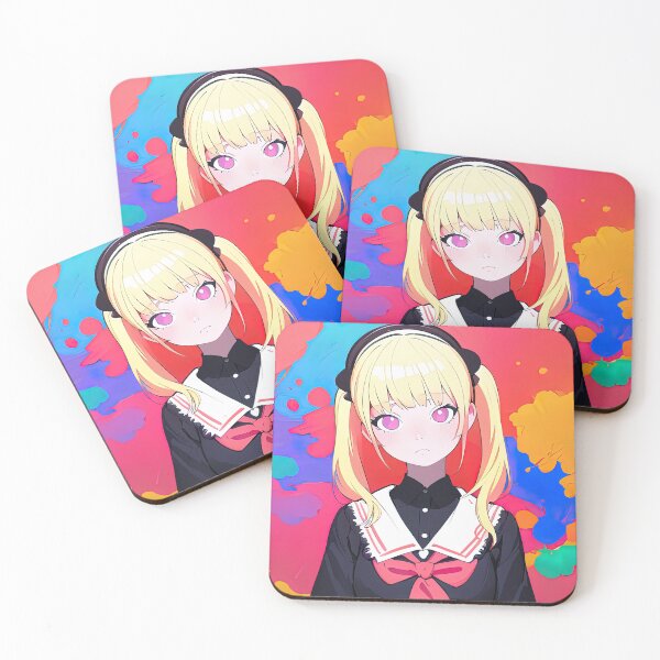 Item preview, School girl with pink eyes abstract vibrant anime designed and sold by RK - Shop.