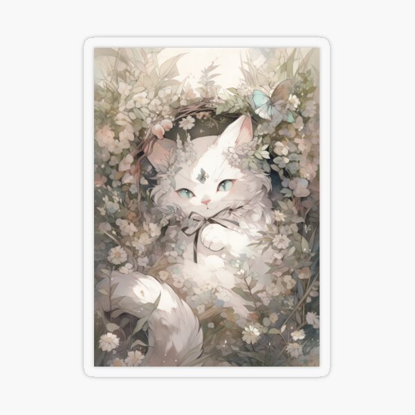 Cute cat with flower crown / Dogs and cats / Postcards / Postallove -  postcards made with love