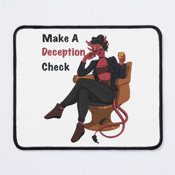Item preview, Make A Deception Check | DnD Illustration | Tiefling Art designed and sold by Karli Mogen.