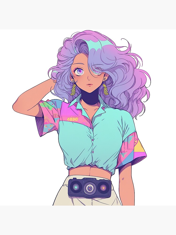 Cool Manga Girl Purple hair Aesthetic Fanart