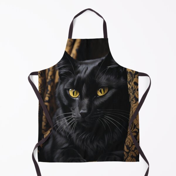 Item preview, Gato perto sentado em frente a uma cortina amarela designed and sold by GirlaineSQ.