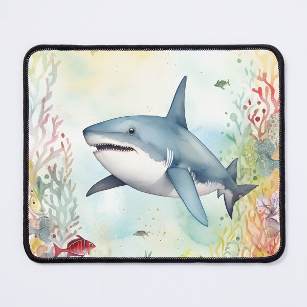 Item preview, Whimsical Shark In Watercolors and Pastel for Children designed and sold by NorthGraph.