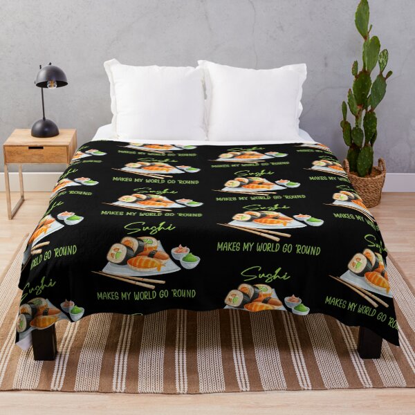 Item preview, Sushi Makes My World Go ‘Round (on Black) designed and sold by epinkb.