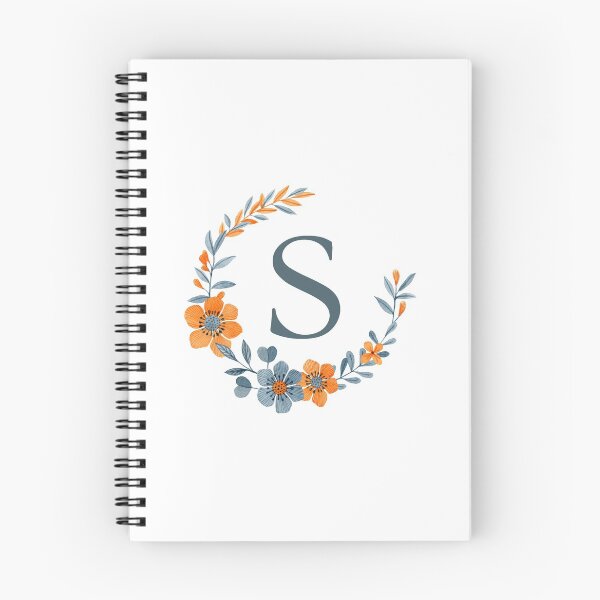 Item preview, Monogram S Autumn Orange Floral designed and sold by simplymonogram.