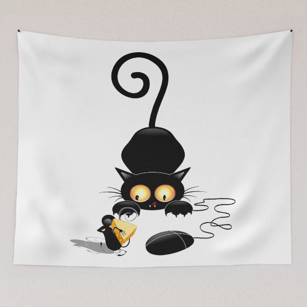 Item preview, Cat, Mouse and Computer Mouse Joke Humorous Characters designed and sold by BluedarkArt.