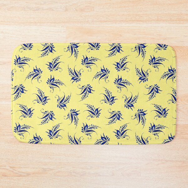 Item preview, Petrikyvka blue twig. An interesting plant print for your creativity, for printing on things, on fabric designed and sold by Sunflower-7.