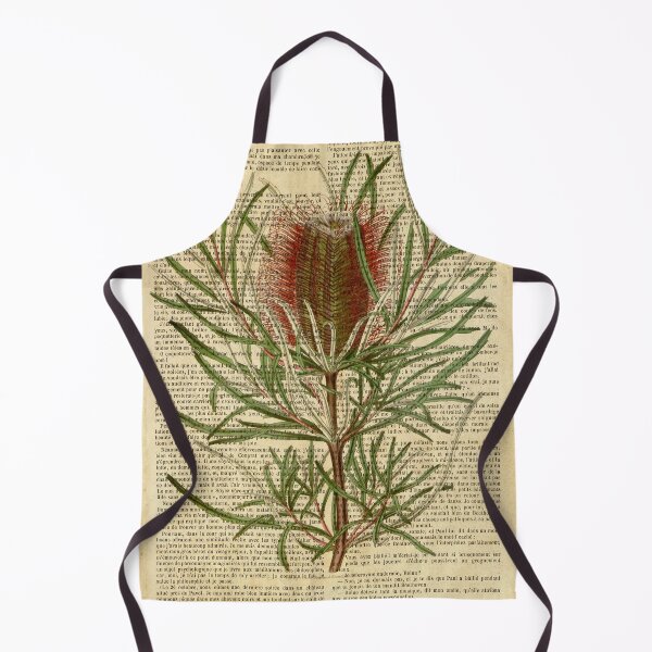 Item preview, Botanical print, on old book page - Exotic flowers and plants designed and sold by Art by Lilia.
