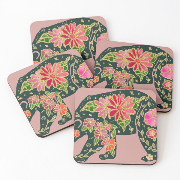 Item preview, Copia de Un oso floral con contornos dorados. designed and sold by Artful Things.