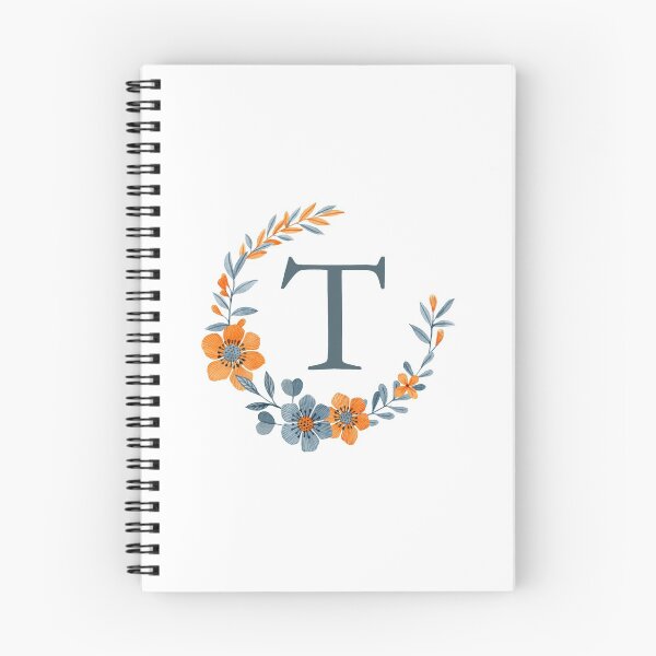 Item preview, Monogram T Autumn Orange Floral designed and sold by simplymonogram.