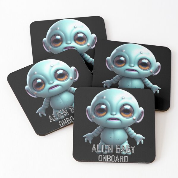 Item preview, Cute Alien Baby Onboard designed and sold by Dioscuri Digital.