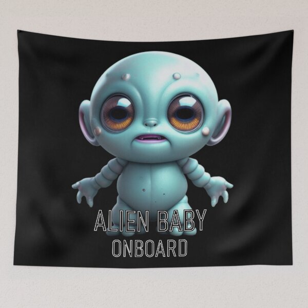 Item preview, Cute Alien Baby Onboard designed and sold by Dioscuri Digital.