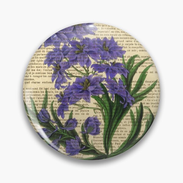 Item preview, Botanical print, on old book page - Purple Delphinium  designed and sold by Art by Lilia.