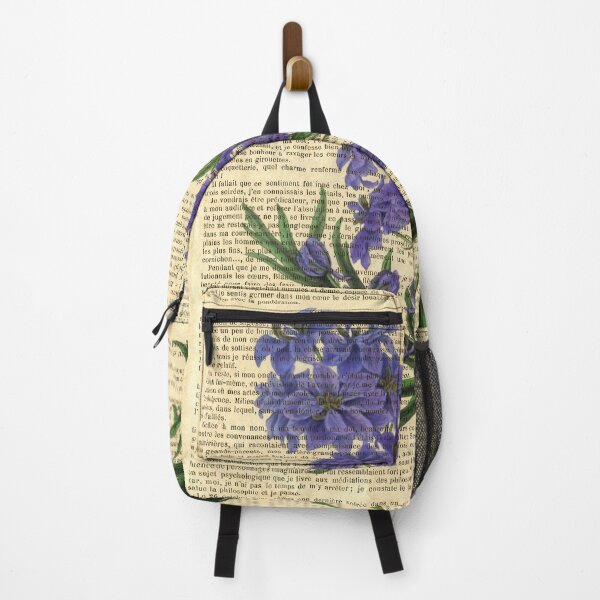 Item preview, Botanical print, on old book page - Purple Delphinium designed and sold by Art by Lilia.