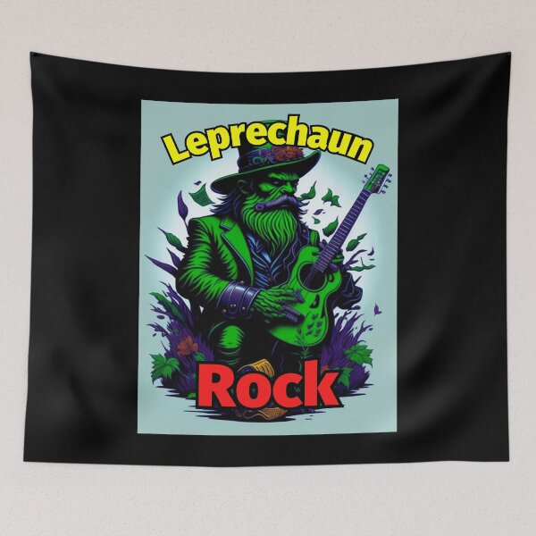 Item preview, Leprechaun Rock Guitar Green Outdoors designed and sold by IrishPOD.