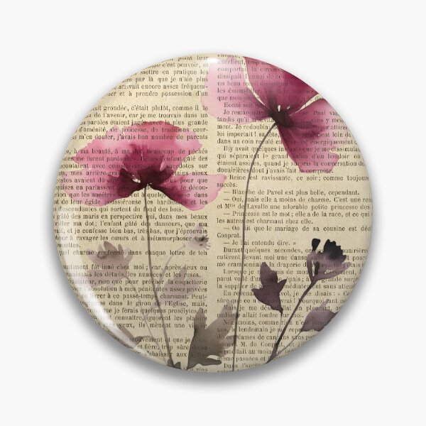 Item preview, Botanical print, on old book page - dried poppy flower designed and sold by Art by Lilia.