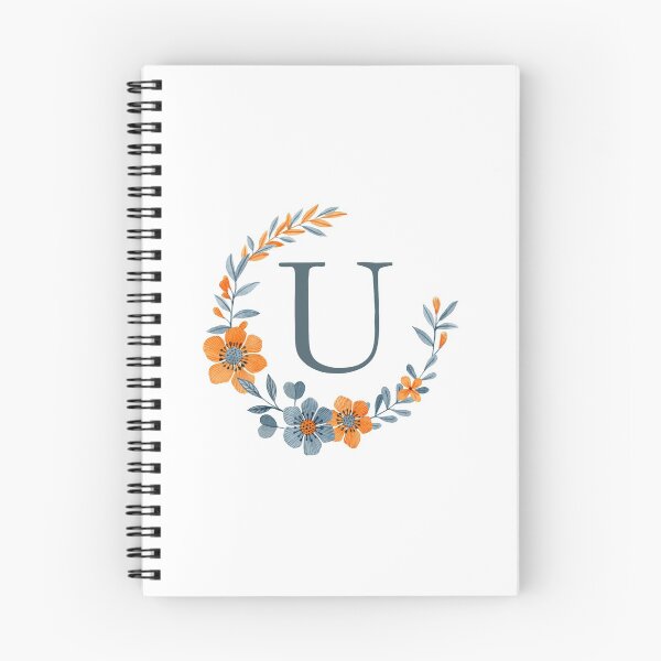 Item preview, Monogram U Autumn Orange Floral designed and sold by simplymonogram.