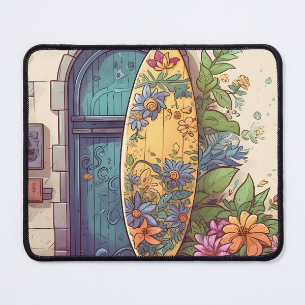 Artikelvorschau, Floral Wave Rider: ein einzigartiger Surf-Print entworfen und verkauft von SDVibeDesigns.