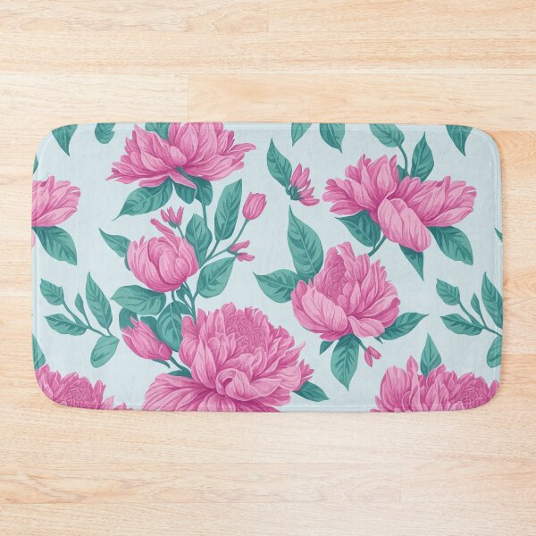 Item preview, peonies on a light background pattern designed and sold by jkrphoto.