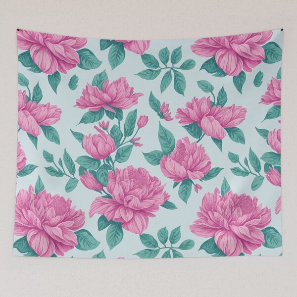 Item preview, peonies on a light background pattern designed and sold by jkrphoto.